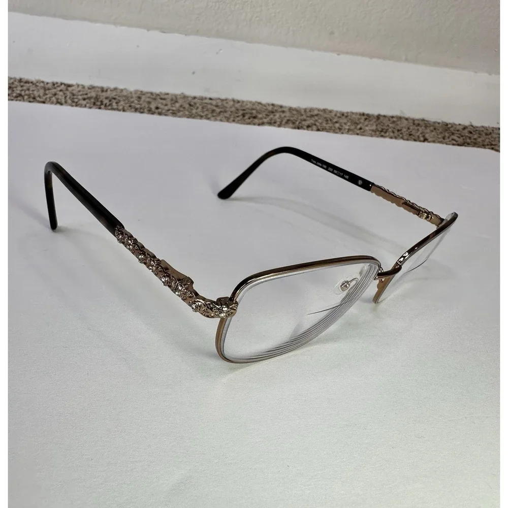Tres Jolie by Marchon 196 200 Eyeglasses FRAMES ONLY Gold  59-17-145